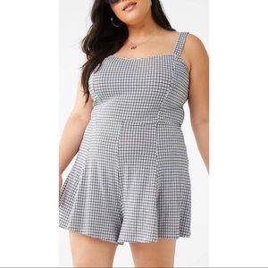 Plaid Black and White Romper